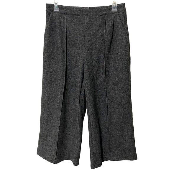 Stylewe Wide Leg Dress Pants L Gray Wool Blend Classic Career Business Office - Picture 1 of 6